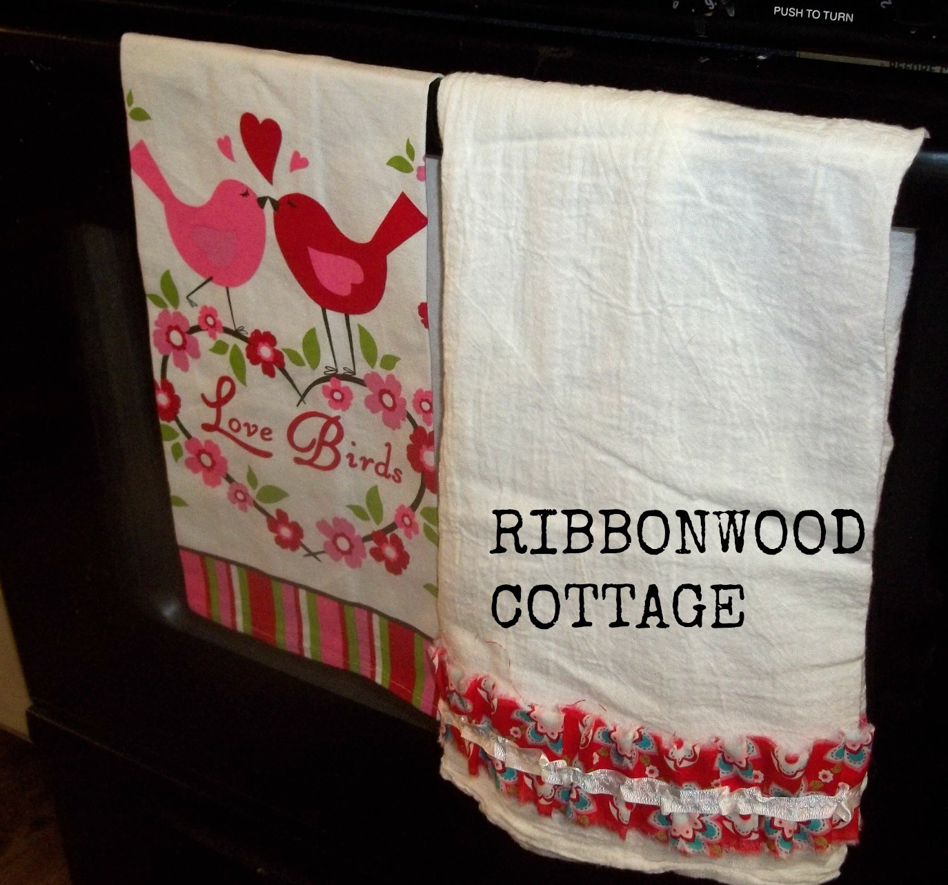 Ribbonwood Cottage EMBELLISH a flour sack towel for your kitchen