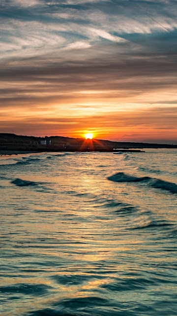 Wallpaper Sea, Sunset, Horizon, Shore Free HD