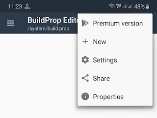 Click New option in BuildProp Editor app