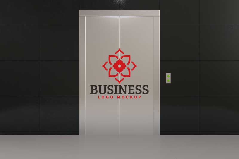 Elevator Logo Mockup By PSDLY