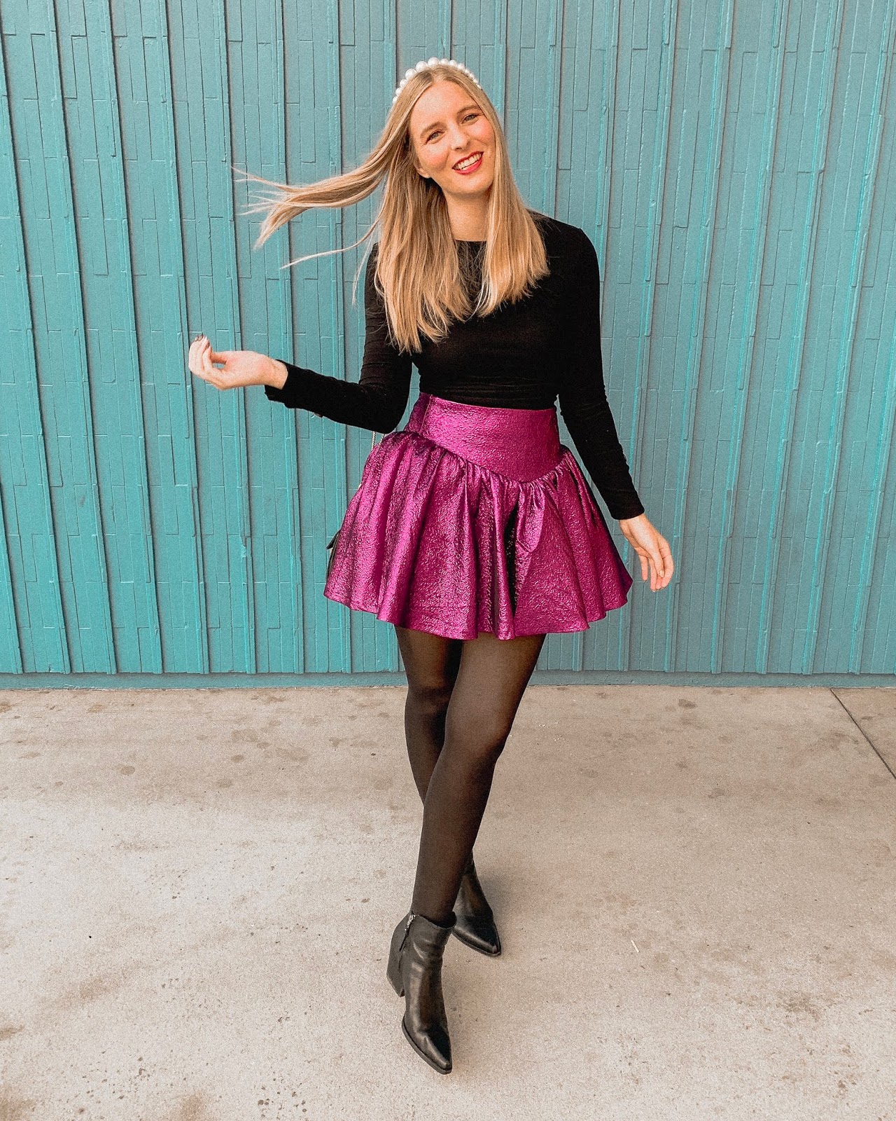Two Holiday Party Outfit Ideas with Tights - Sydne Style