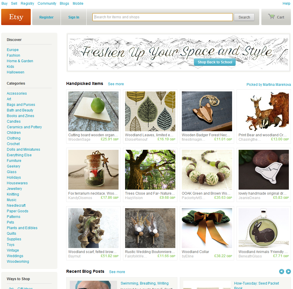 Online Shopping Etsy with ellie