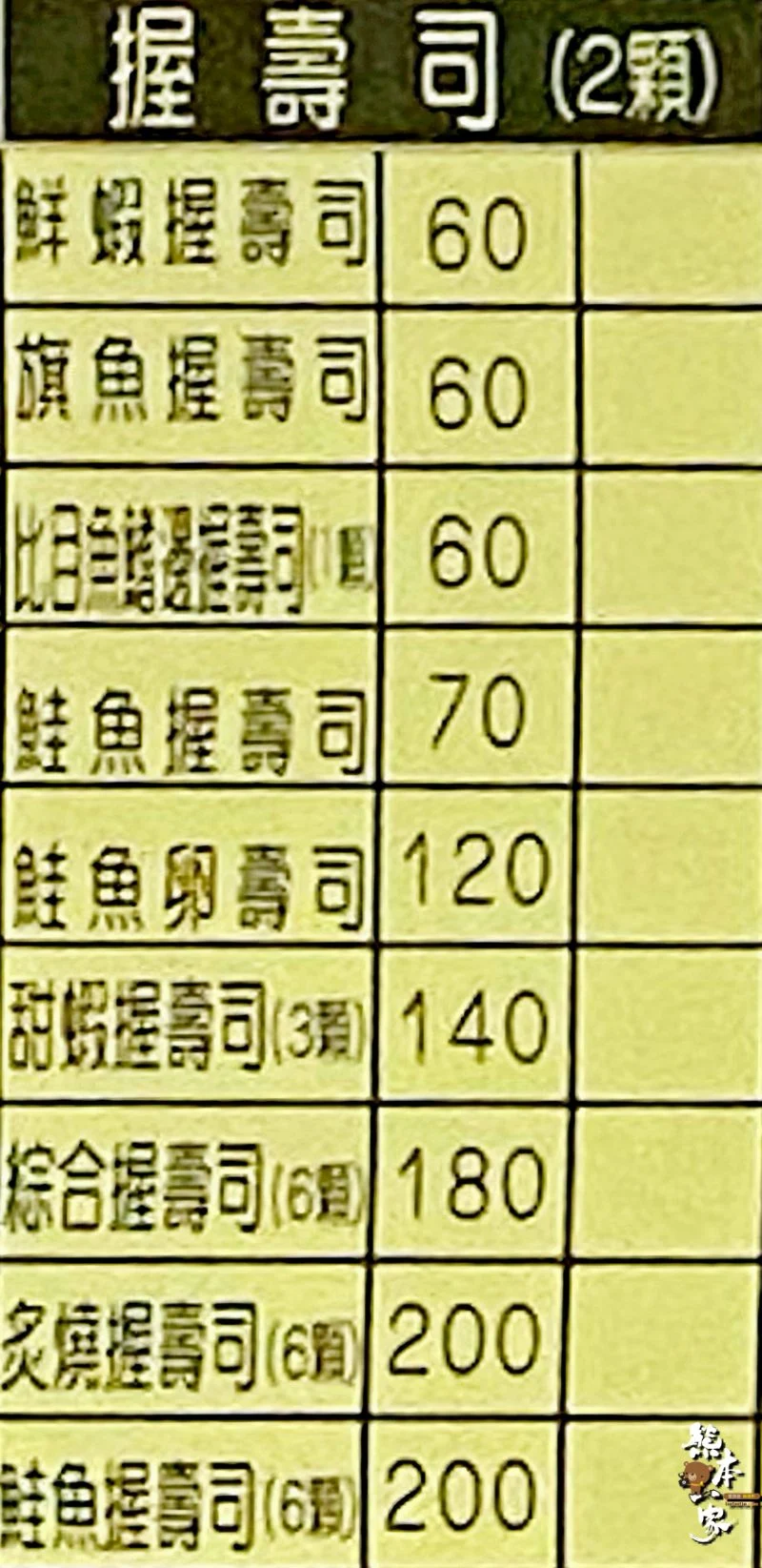 大雄料理店菜單menu|北大國際街美食|放大清晰版詳細分類資訊