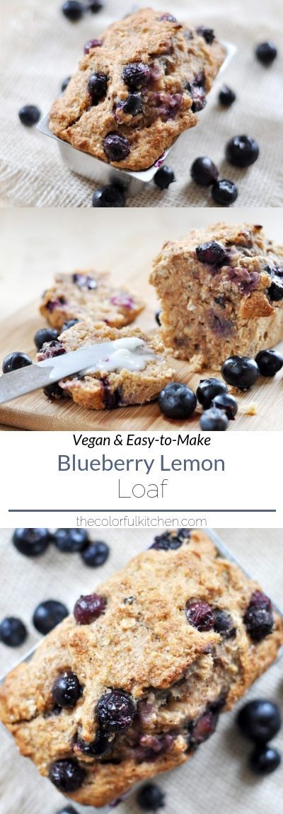 Vegan Blueberry Lemon Loaf- spelt flour, maple syrup, blueberries, coconut sugar, lemon juice, lemon zest.