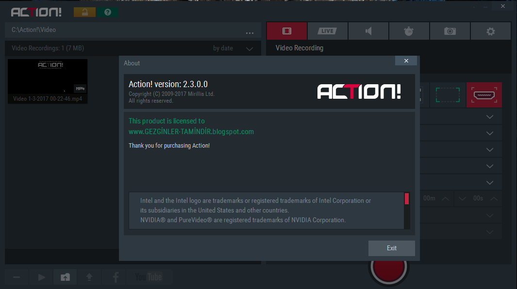 Mirillis action serial key google driver