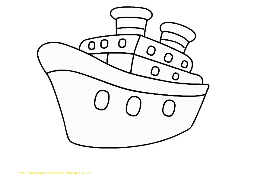 20 Gambar Mewarnai Kapal Laut Untuk Anak PAUD dan TK