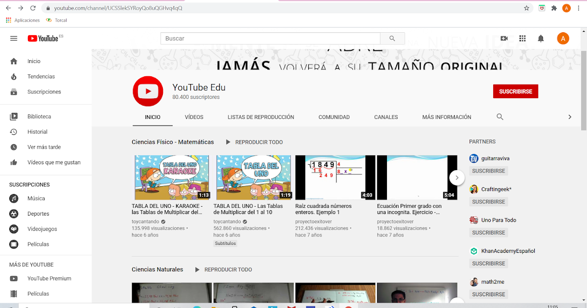 YOUTUBE EDU "Tabla del uno, tabla del uno KARAOKE las Tablas de