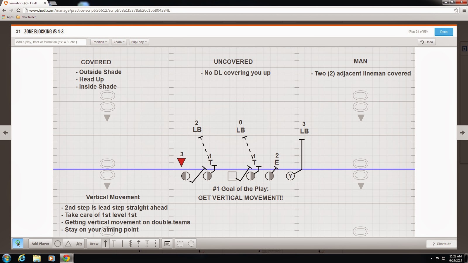 Coach T Inside/Outside Zone Count System