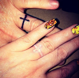 matching ring finger tattoos crest
