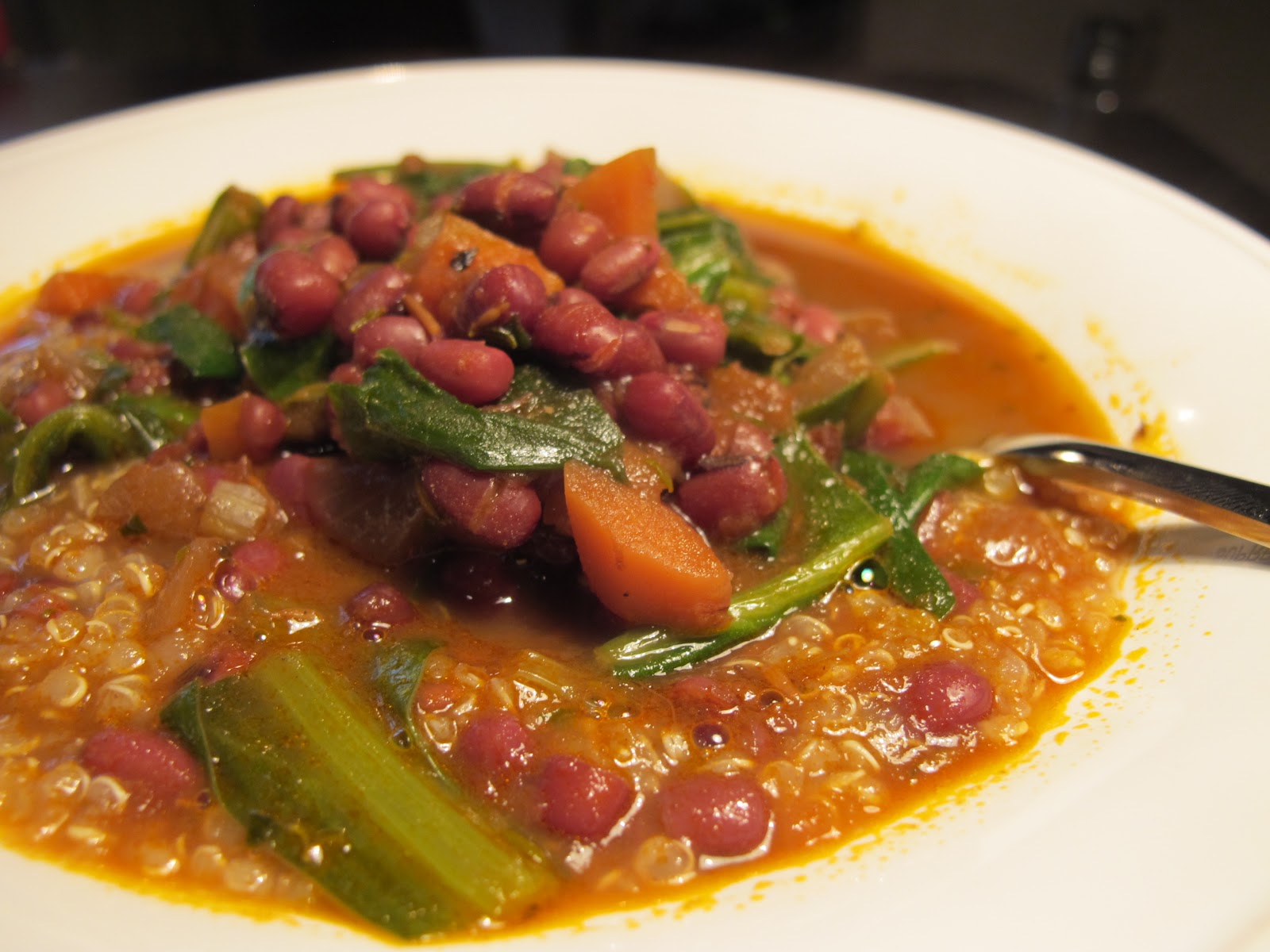 Recipes to cure cancer Adzuki Bean Soup with Quinoa and Swiss Chard