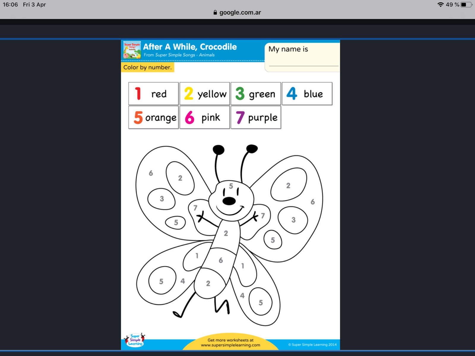 ESCUELA Nº 24 - D. E. 16 "Ejército Argentino": 1° A- Taller : Ingles