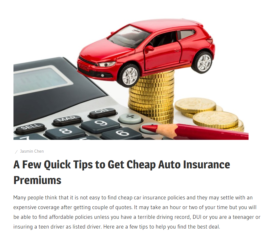 A Few Quick Hints To Get ReasonablyPriced Car Insurance Charges