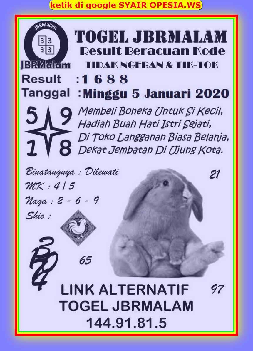 Kode Syair Singapore 5 Januari 2020 Forum Syair Togel Hongkong Singapura Sydney