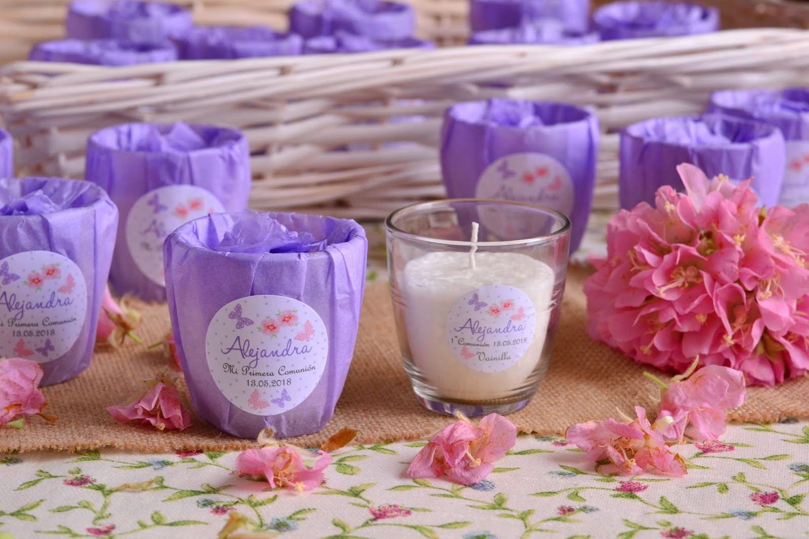 Velas naturales, recuerdos de primera comunión.