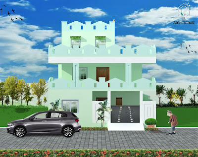 House 3d front view