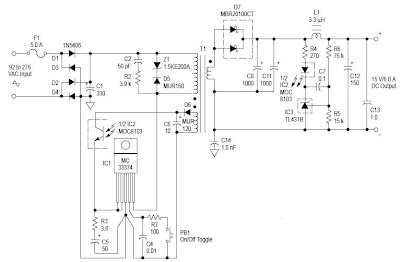 AC to DC 90 Watt Switching Power Adaptor Circuit Diagram | Wiring