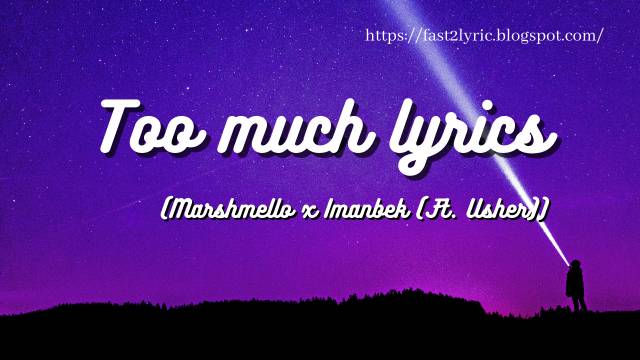 Too Much Lyrics (Marshmello x Imanbek x Usher)