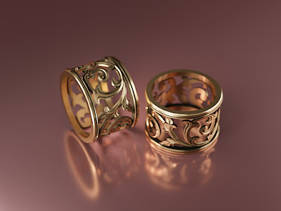 Decorative Ring. Jewelry 3D Rendering.