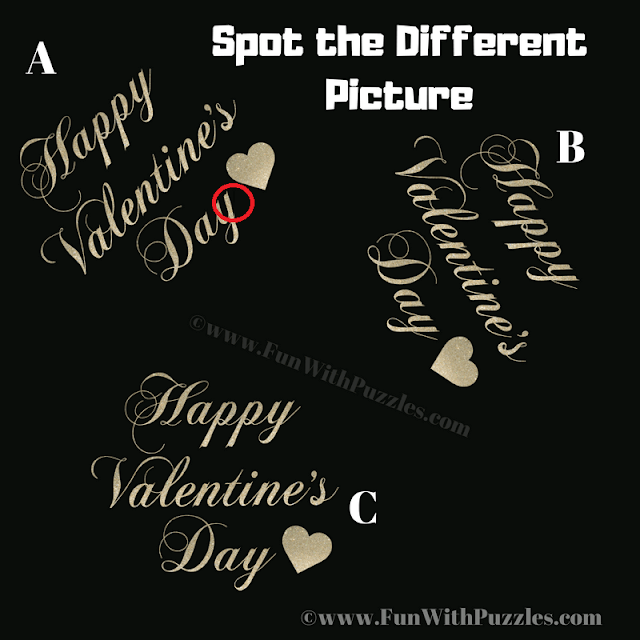 Answer of Odd One Out Valentine Day Puzzle for Teens