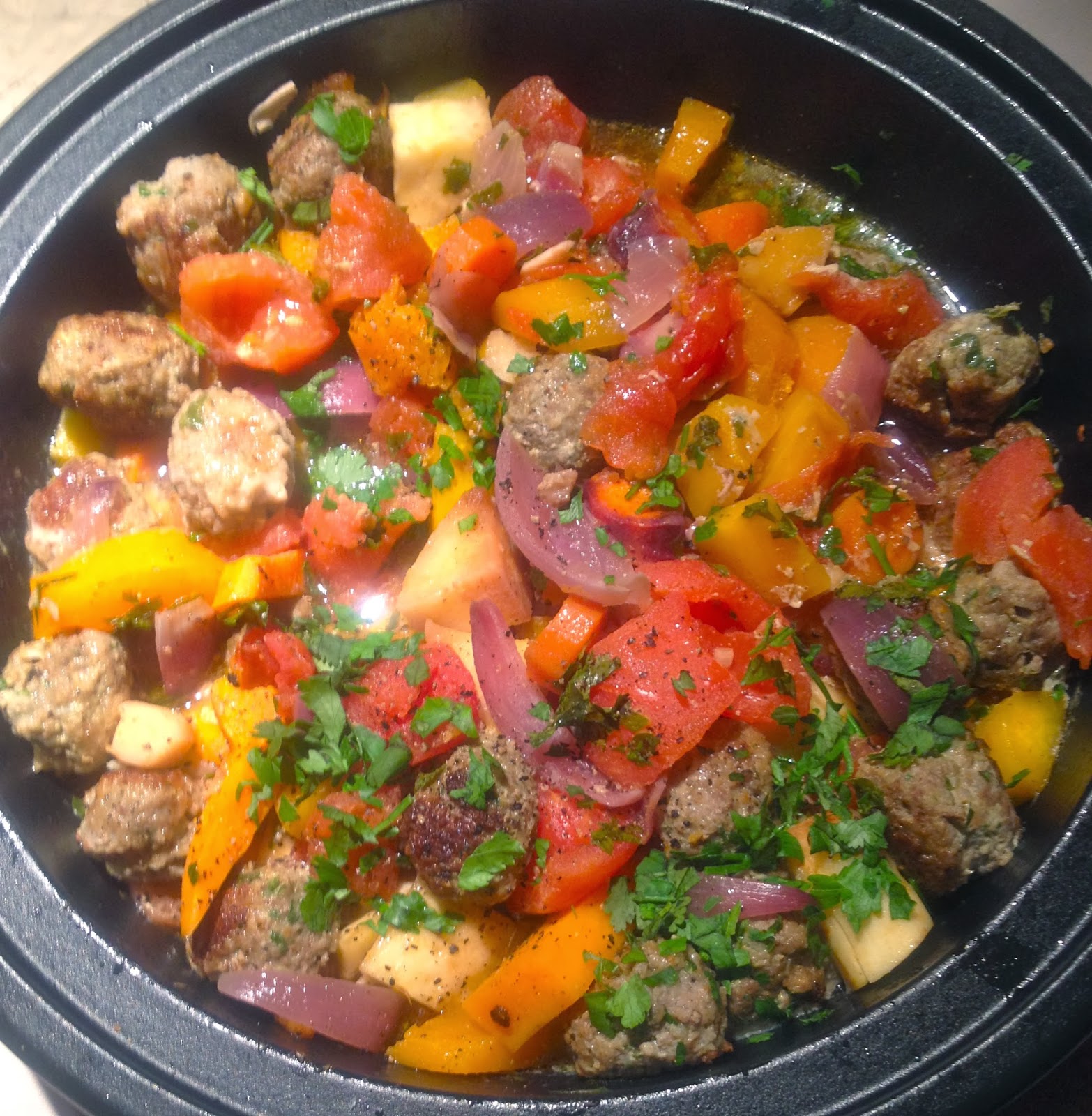 potjesgeluk Tajine van lamsgehaktballetjes en wintergroenten (herwerkt)