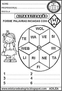 Atividades educativas para alfabetização,mosaico de palavras