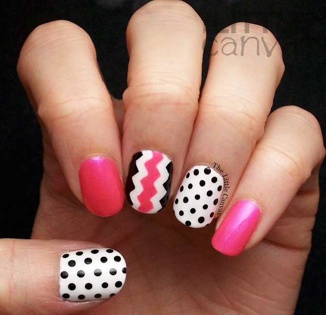 Chevron and Dots with Orly Oh Cabana Boy! - The Little Canvas
