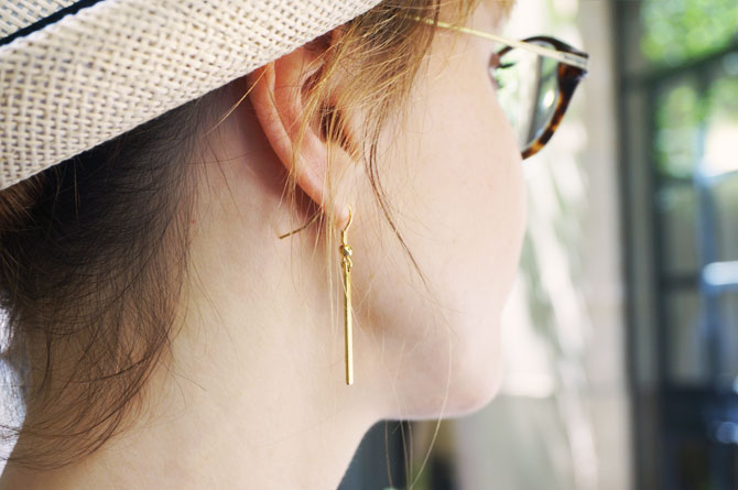 Boucles d'oreilles gold filled Les Désinvoltes et lunettes by Polette