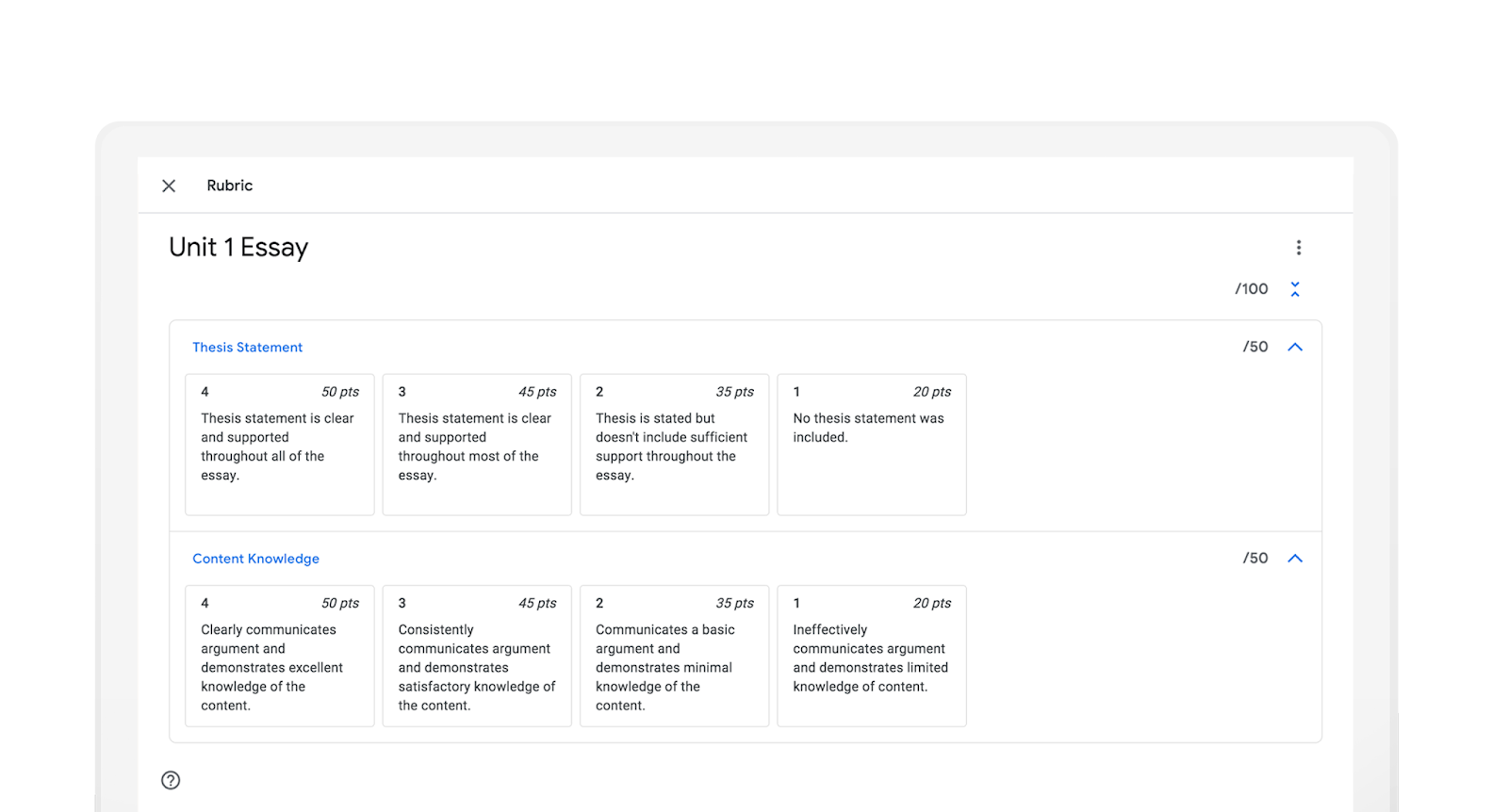 add rubric to google classroom assignment