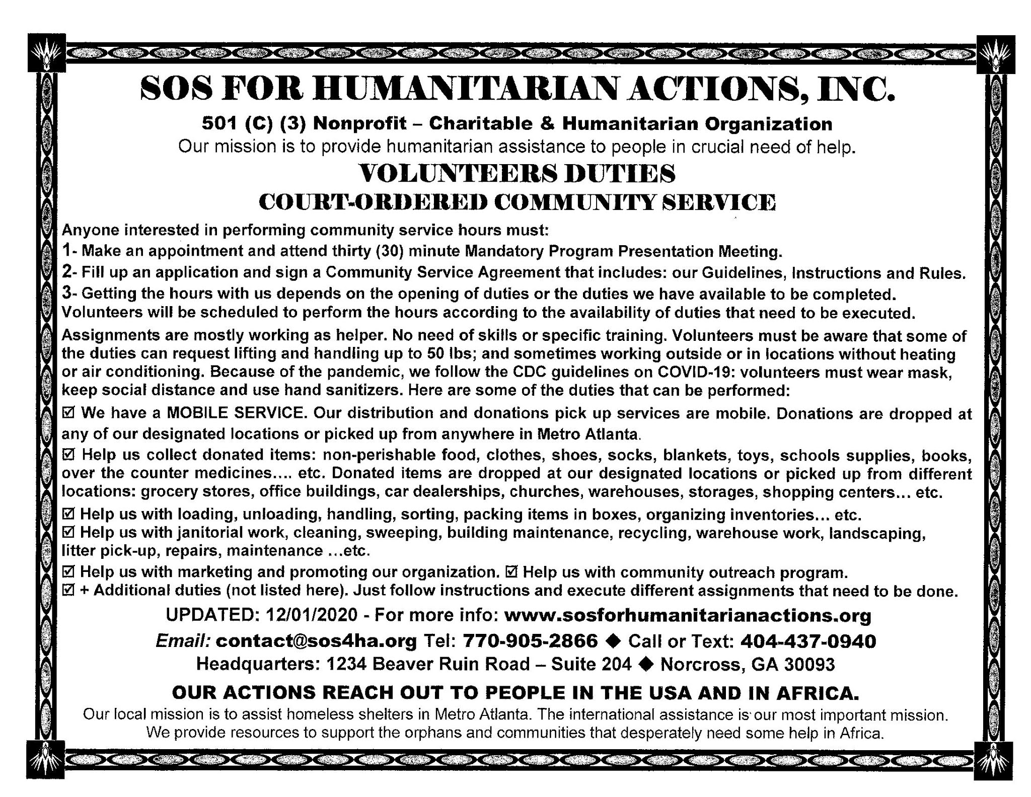 court ordered community service jobs near me