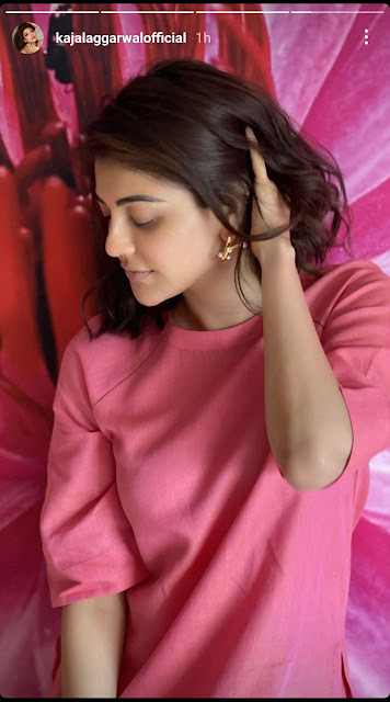Kajal Aggarwal Flaunts Her Radiant Glow In Beautiful Pink Outfit.