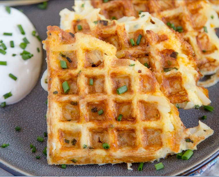 Egg & Cheese Hash Browns Waffles Foodandcake123