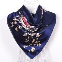 Satin Silk Blossoms Printed Scarf - JadeMoghul