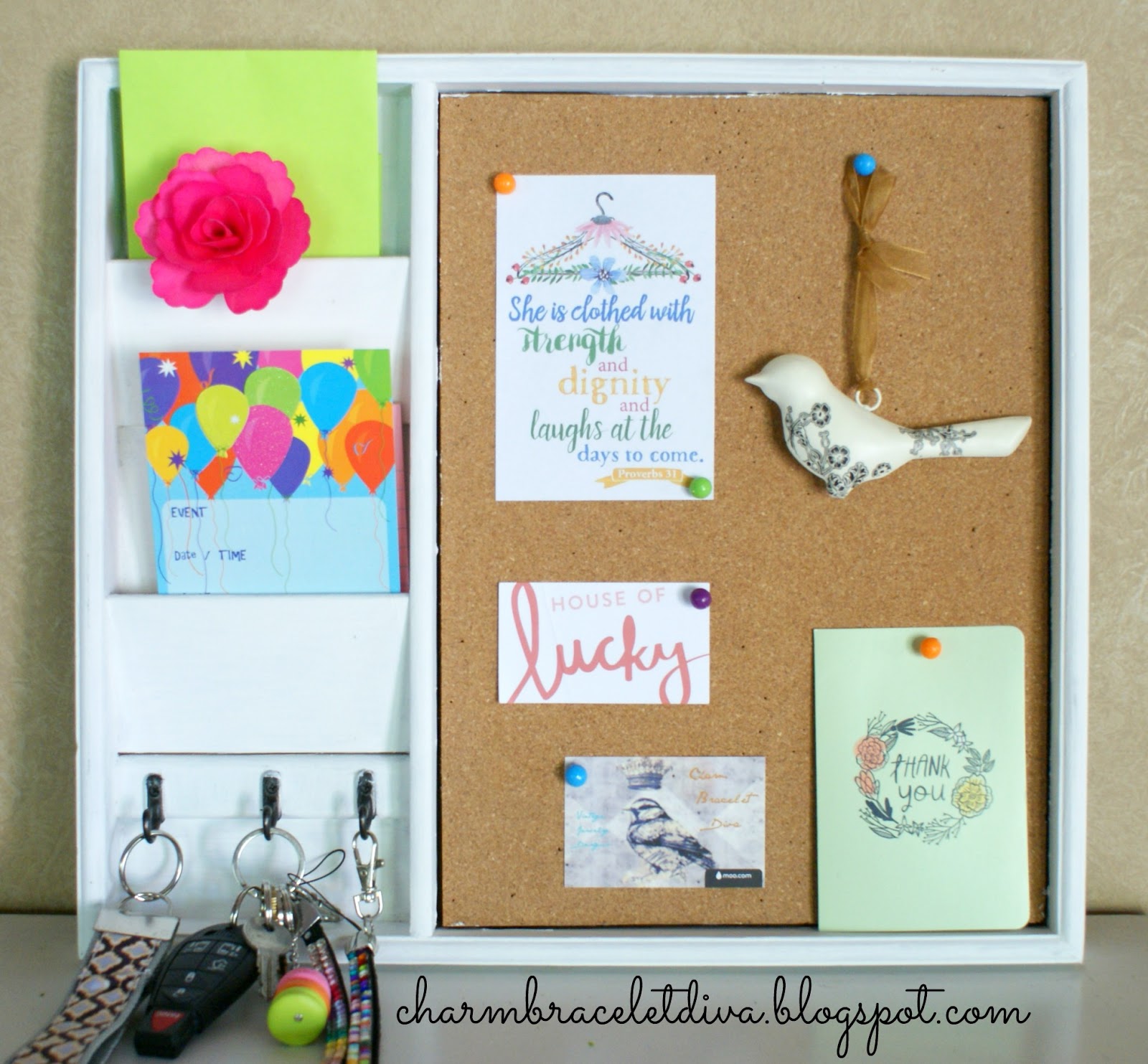 Our Hopeful Home Frugal Flip Mini Memo Board/Mail Organizer