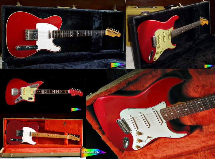 Fender guitars in Candy Apple Red