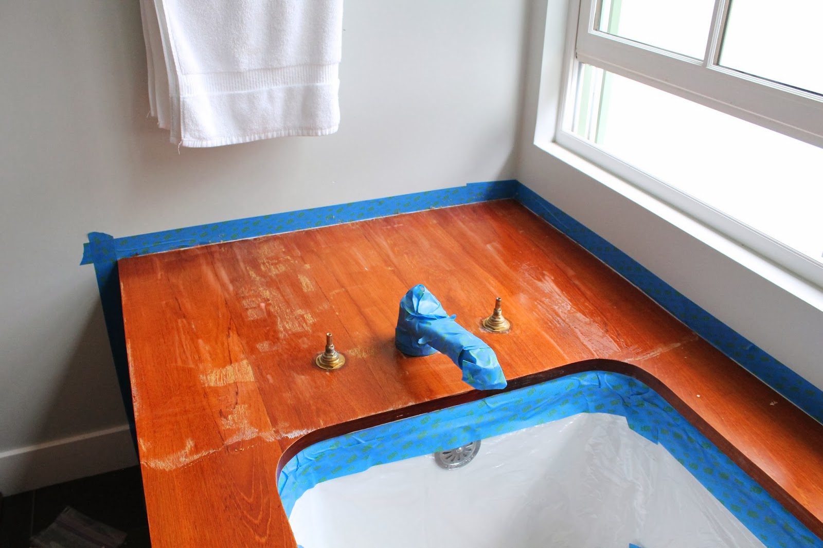 The Shingled House Refinishing a Teak Tub Surround