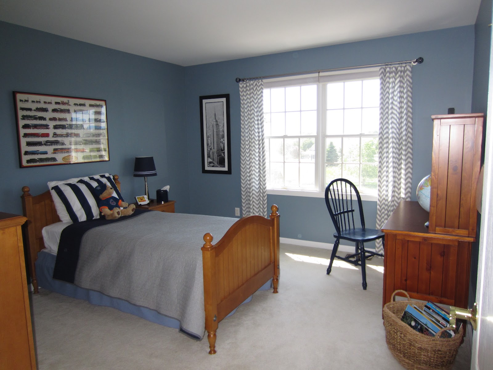 boy bedroom blue and grey