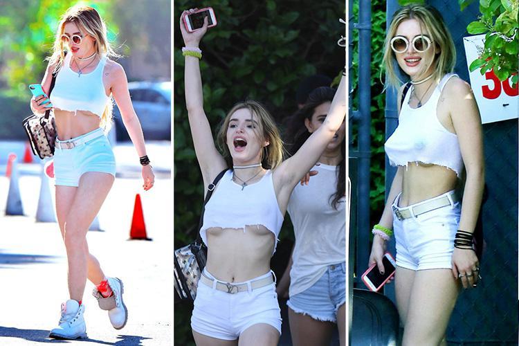 An American actress and singer Bella Thorne looks very super sweet while on...
