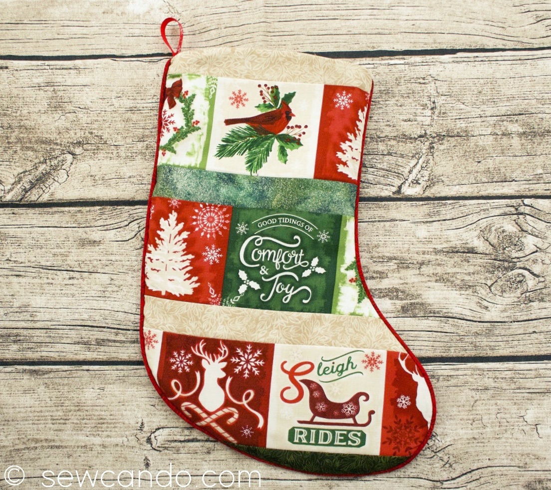 Sew Can Do Faux Patchwork Christmas Stocking Pattern & Tutorial