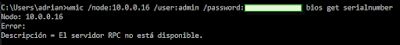Error - "El servidor RPC no está disponible" (wmic)