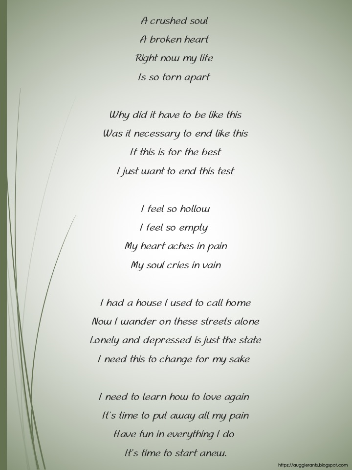 Auggie Rants Start Anew Poem