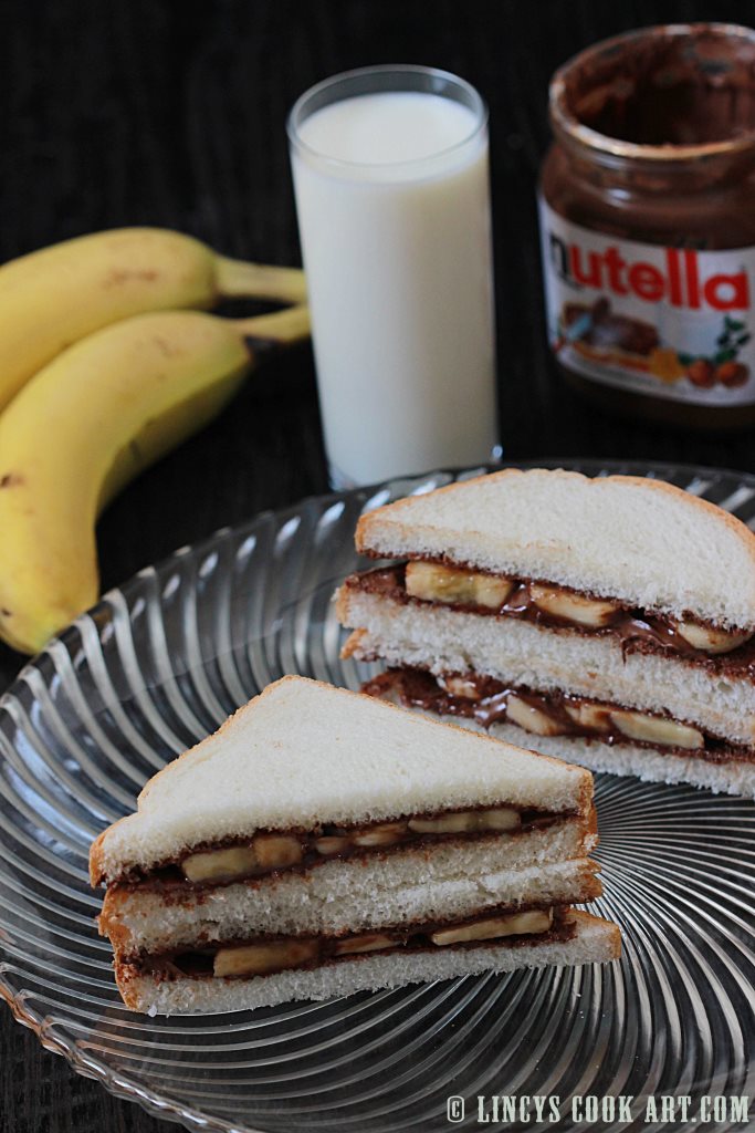 Nutella Banana Sandwich ~ Lincy&amp;#39;s Cook Art