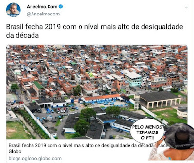 Manchete do aumento da desigualdade na coluna do Ancelmo em O Globo