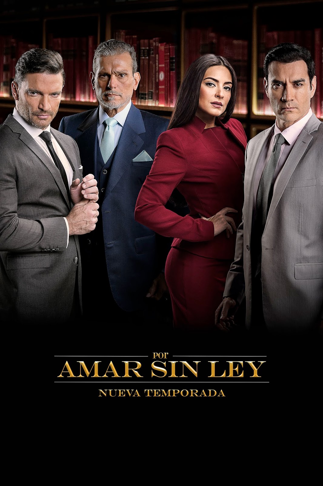 Poster y logo: por amar sin ley, segunda temporada.