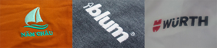 Mẫu thêu logo thương hiệu trên áo thun