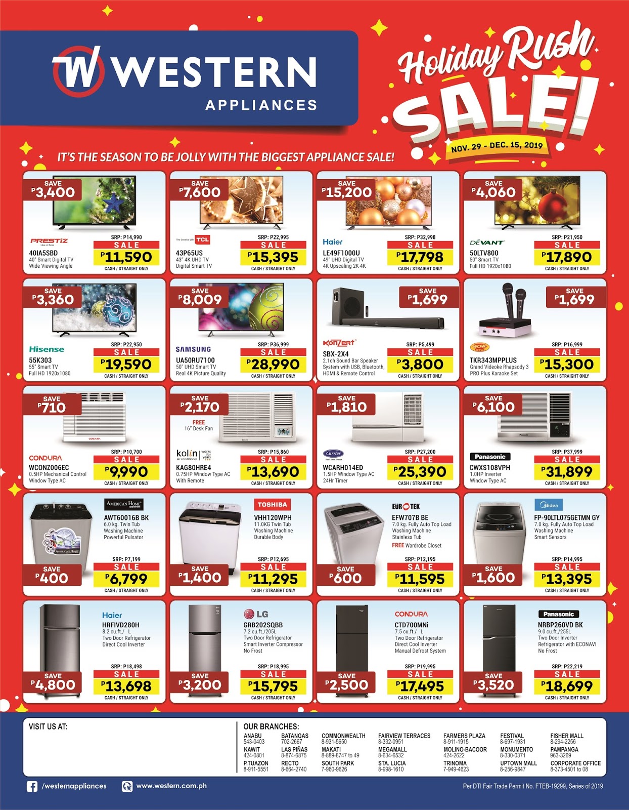 Manila Shopper Western Appliances Holiday Rush SALE til Dec 2019