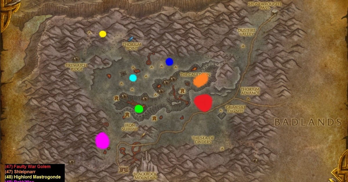 WoW Rare Spawns: Searing Gorge Rare Spawns