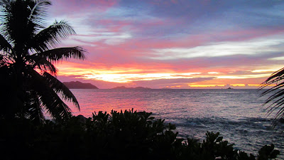 Sonnenuntergang auf La Digue, Seychellen