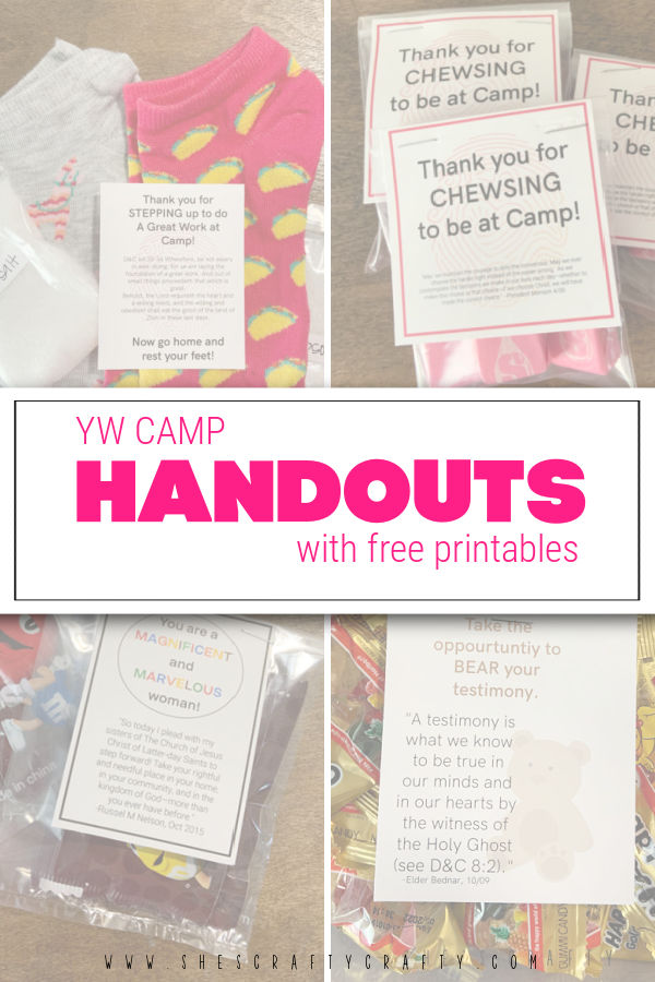 YW Camp Hand Outs with free printables Pinterest Pin
