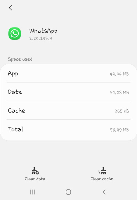 Clear cached data and logout WhatsApp on Android