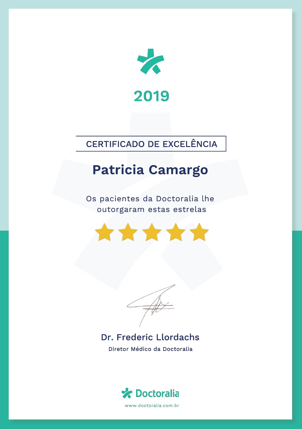 Certificado de Excelência Doctoralia 2019